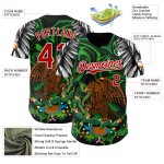 Maillot de baseball personnalisé rouge-blanc 3D authentique Mexique noir Maillot de baseball personnalisé rouge-blanc 3D authentique Mexique noir