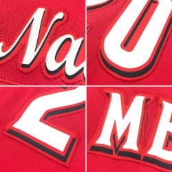 Maillot de baseball personnalisé blanc-royal rouge authentique