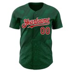 Maillot de baseball 3D Kelly authentique, vert, rouge et blanc, personnalisé, Mexique