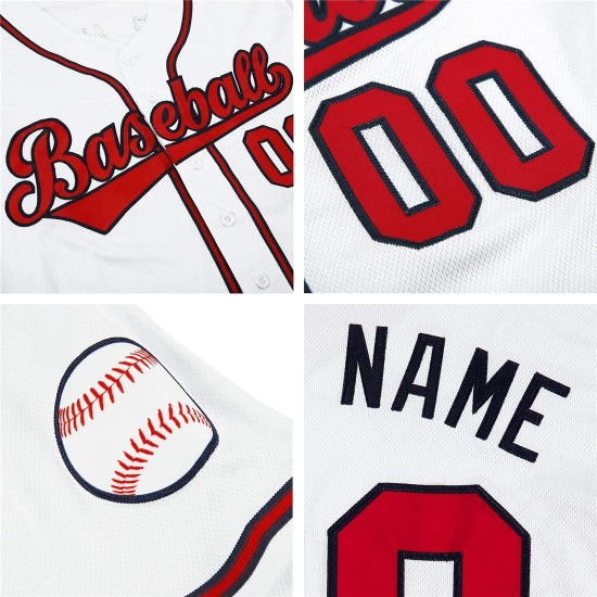 Maillot de baseball authentique blanc doré et bleu marine personnalisé Maillot de baseball authentique blanc doré et bleu marine personnalisé