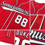 Maillot de baseball personnalisé authentique blanc-bleu marine rouge Maillot de baseball personnalisé authentique blanc-bleu marine rouge