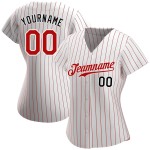 Maillot de baseball à rayures blanches authentiques rouge-noir rouge Maillot de baseball à rayures blanches authentiques rouge-noir rouge