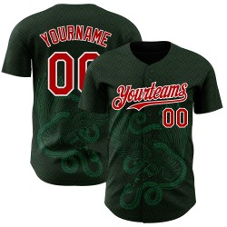 Maillot de baseball rouge personnalisé vert-blanc Mexique Kelly 3D Authentic Green