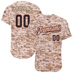 Maillot authentique noir et cramoisi camouflage Salute personnalisé pour le service de baseball Maillot authentique noir et cramoisi camouflage Salute personnalisé pour le service de baseball