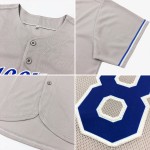 Maillot de baseball personnalisé authentique rouge-bleu marine gris Maillot de baseball personnalisé authentique rouge-bleu marine gris