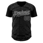 Maillot de baseball personnalisé Mexique 3D noir gris-blanc authentique Maillot de baseball personnalisé Mexique 3D noir gris-blanc authentique