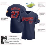 Maillot de baseball personnalisé rouge-gris bleu marine authentique Maillot de baseball personnalisé rouge-gris bleu marine authentique