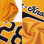 Maillot de baseball personnalisé authentique doré et vert