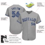 Maillot de baseball gris personnalisé Royal-White Authentic