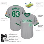 Maillot gris personnalisé vert-blanc authentique Kelly Rib-Knit Throwback Baseball Maillot gris personnalisé vert-blanc authentique Kelly Rib-Knit Throwback Baseball